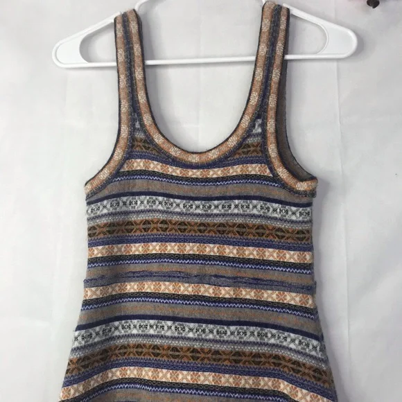 FP fair isle stripe wool blend sweater mini dress - Picture 5 of 9